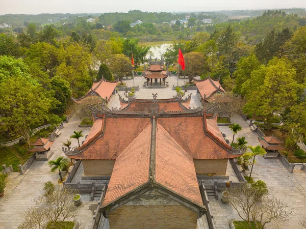 Top View Hung King Temple Phu Tho Province Vietnam 越南崔市鸿王寺拉克龙泉寺历史遗址 — 图库照片