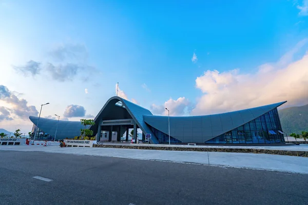 stock image New Con Dao Passenger Port. Express boat provided the transportation services in the Con Dao Island, Vietnam. Con dao Island and blue sky in