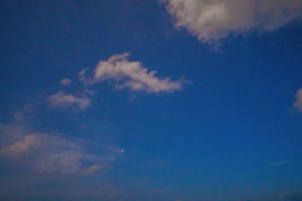 Panorama Ciel Nocturne Bleu Voie Laiteuse Étoile Sur Fond Sombre — Photo