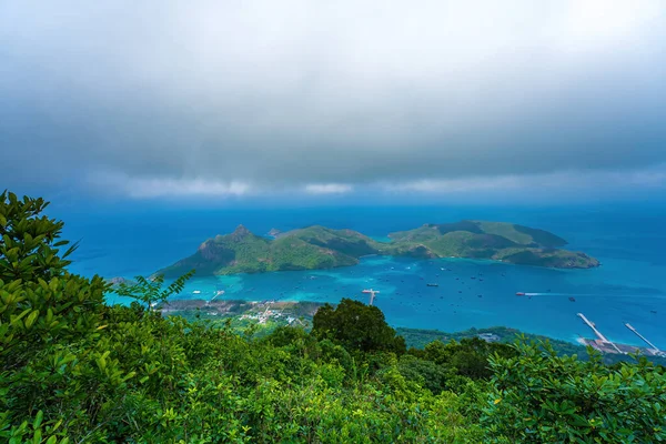 Vista Dall Alto Vista Panoramica Sull Isola Costiera Con Dao — Foto Stock