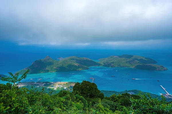 Top Pohled Panoramatický Pobřežní Con Dao Ostrov Pohled Shora Vlnami — Stock fotografie