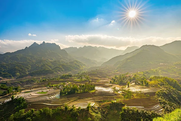 Повітряне Зображення Рисових Терас Санг Сао Провінція Лао Цай Єтнам — стокове фото