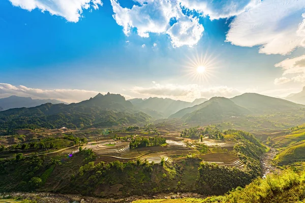 Повітряне Зображення Рисових Терас Санг Сао Провінція Лао Цай Єтнам — стокове фото