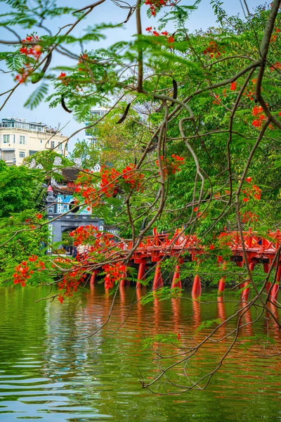 Noi Vietnam Mai 2023 Rote Brücke Die Huc Brücke Hoan — Stockfoto