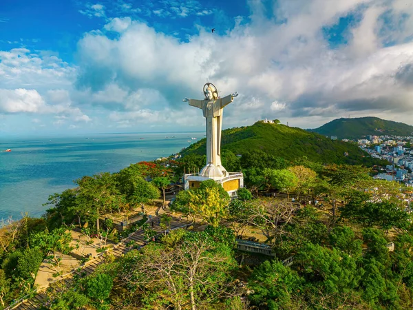 Top View Vung Tau Statue Jesus Christ Mountain Most Popular Stock Photo