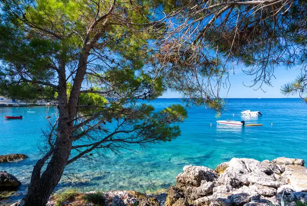 Utsikt Över Adriatiska Havet Novalja Pag Kroatien Stockbild