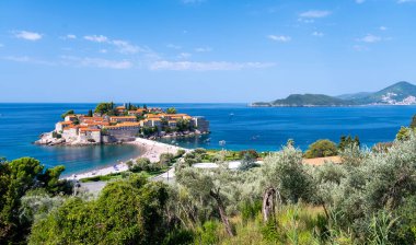 Sveti Stefan 'a Budva Rivierası hakkında Karadağ' da görüş