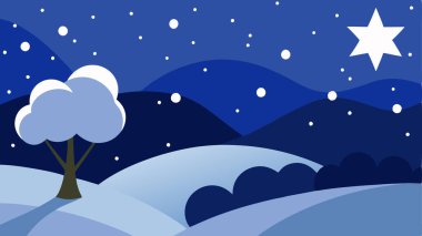 Ağaçlı kış gecesi