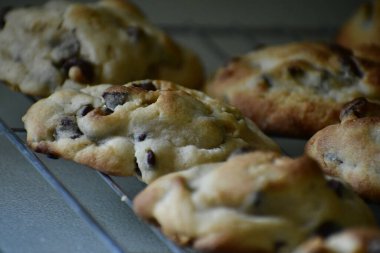 Çikolata parçacıklı kurabiye soğutma