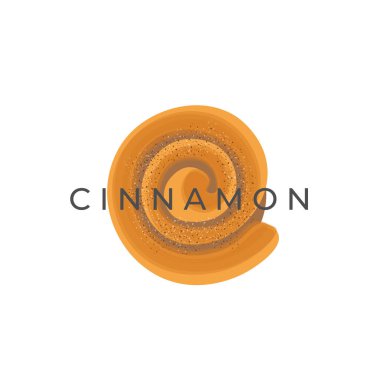 Tarçın Yuvarlağı Gerçekçi Vektör İllüstrasyon Logosu