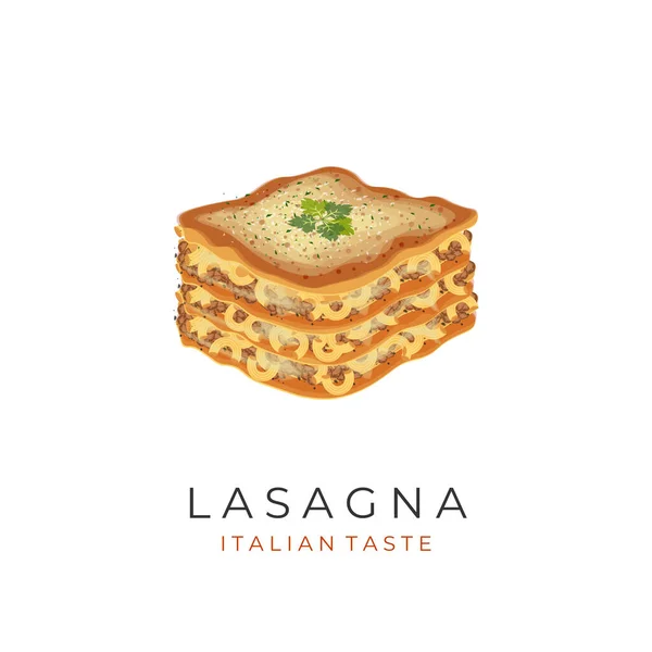 Lasagna Macaroni Vector Illustration Logo — Stock Vector