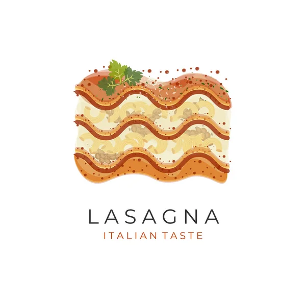 Layered Lasagna Side View Vector Illustration — Stock Vector