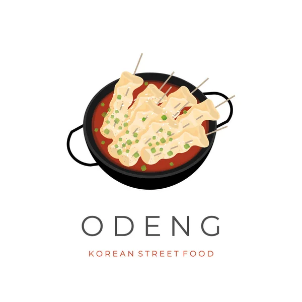 Spicy Odeng Eomuk Simple Vector Illustration Logo Gochujang Sauce — Stock Vector