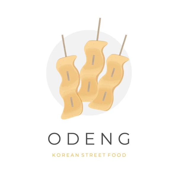 Odeng Eomuk Delicious Korean Street Food Simple Vector Illustration Logo — Stock Vector