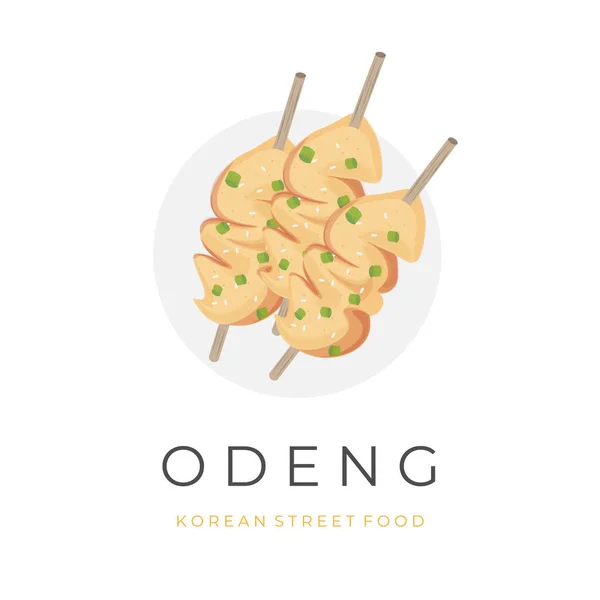 Spicy Odeng Eomuk Simple Vector Illustration Logo Bamboo Skewer — Stock Vector