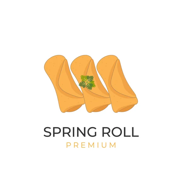 Проста Ілюстрація Логотип Смачний Весняний Рулон Lumpia — стоковий вектор