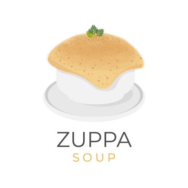 Italian Zuppa Soup Zuppa Toscana Vector Illustration Logo — Stock Vector