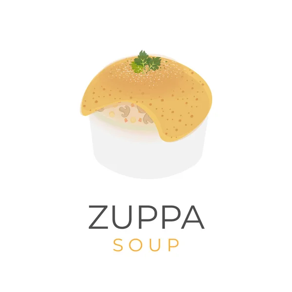 Zuppa Soup Vector Illustration Logo Thick Soup — Stock Vector