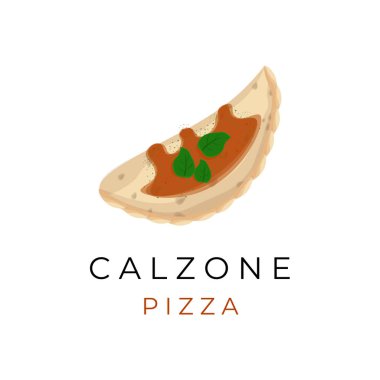 Pizza Calzone Illustration Logo With Delicious Tomato Sauce