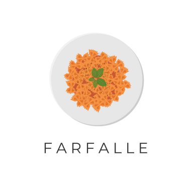 Farfalle Pasta Logo Illustration With Delicious Spicy Tomato Sauce
