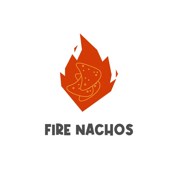 Fire Nachos Spicy Nachos Logo — Archivo Imágenes Vectoriales