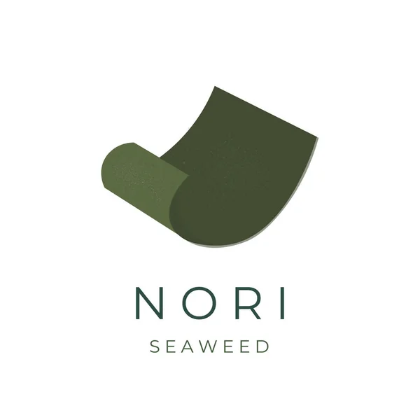 Морські Водорості Nori Sheet Illustration Logo — стоковий вектор