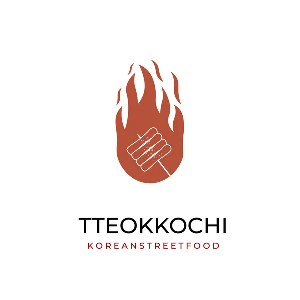 Fire Tteokbokki Vector Illustration Logo