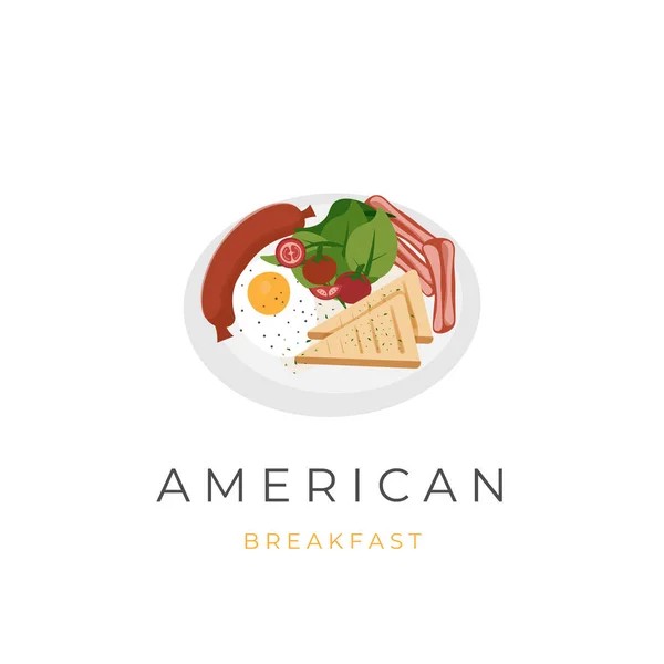 Amerikansk Logo För Frukostillustration — Stock vektor