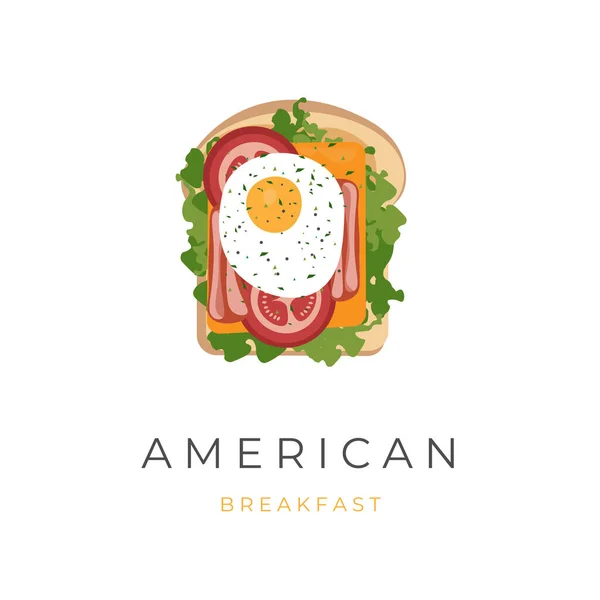 Amerikansk Frukost Illustration Toast Delicious Stuffing — Stock vektor