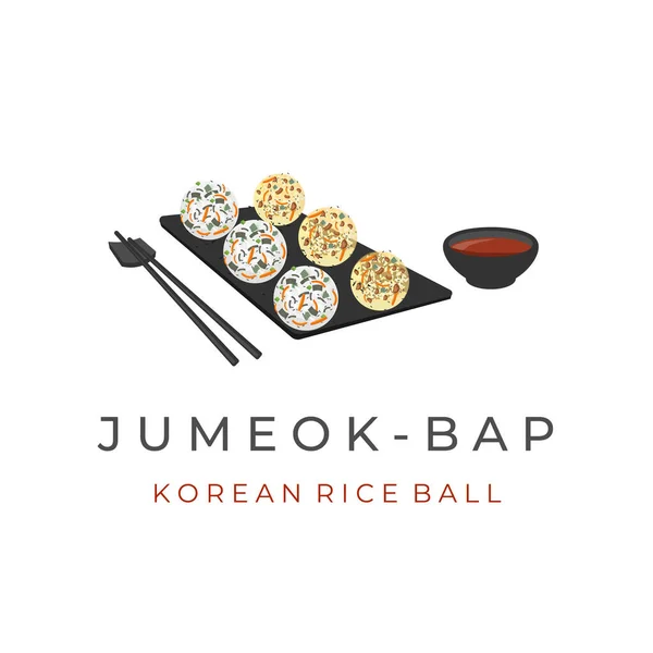 Jumeok Bap Korean Food Illustration Logo Sauce - Stok Vektor
