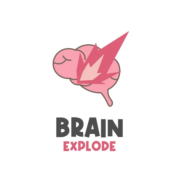 Exploding Brain Vector Illustration Logo — Stockvector