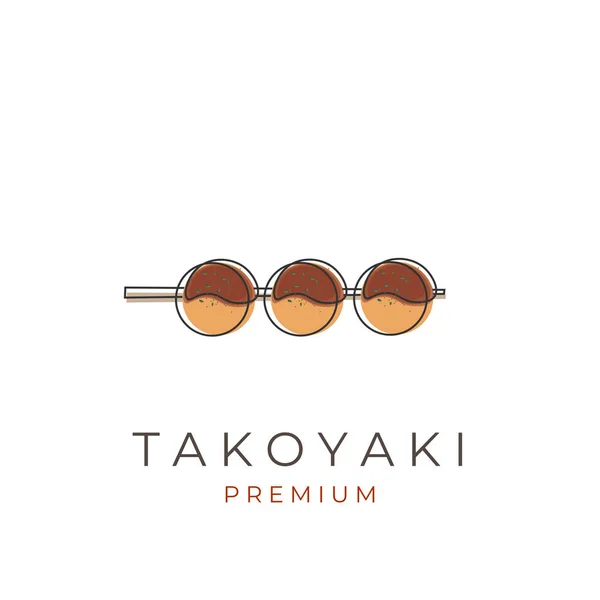Вкусный Логотип Рисунка Такояки — стоковый вектор