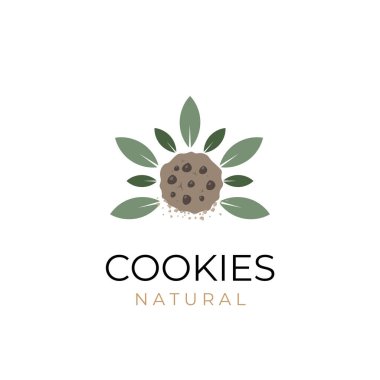 Natural cookies simple vector illustration logo