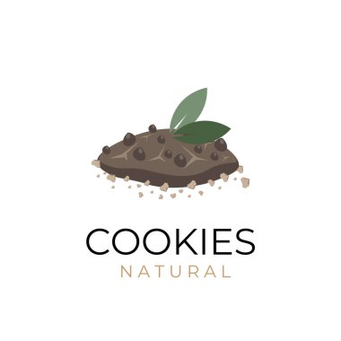 Vector illustration logo one big cookie chocolate chip