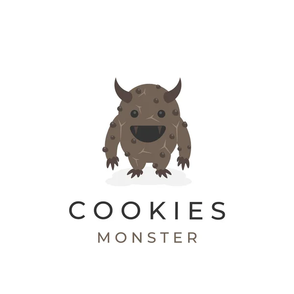Chocolate Chip Cookies Monster Vector Illustration Logo — Archivo Imágenes Vectoriales