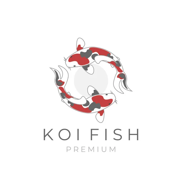 Simple Vector Illustration Logo Twin Koi Fish Spinning Circle — Archivo Imágenes Vectoriales
