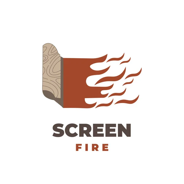 Друк Пожежному Екрані Простий Векторний Ілюстраційний Логотип — стоковий вектор