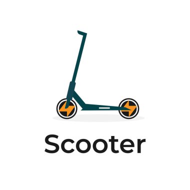 Scooter illustration logo with energy on wheels