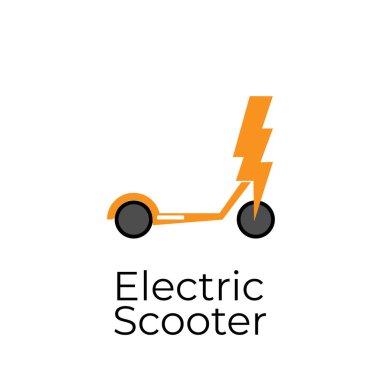Yellow scooter abstract illustration logo with energy
