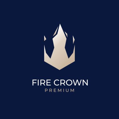 Golden fire crown simple illustration logo