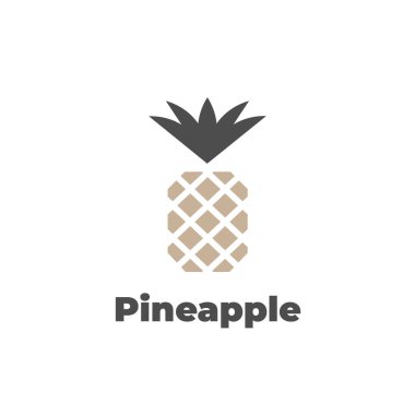 Elegant golden pineapple fruit illustration logo