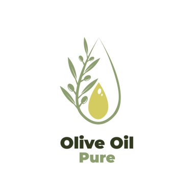 Pure olive oil illustration logo