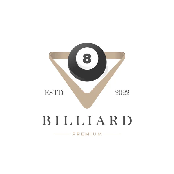 Semplice Palla Biliardo Logo Illustrazione Vettoriale Triangolo — Vettoriale Stock