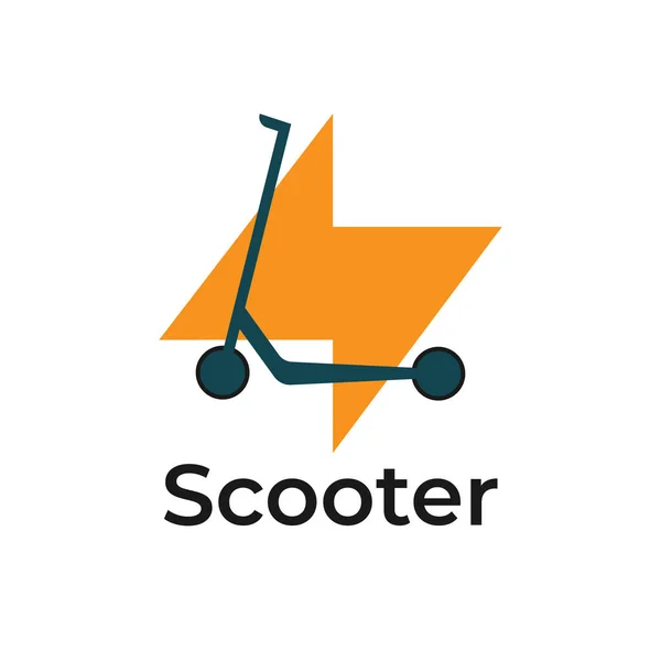 Logo Semplice Illustrazione Scooter Con Grande Potenza Energetica — Vettoriale Stock