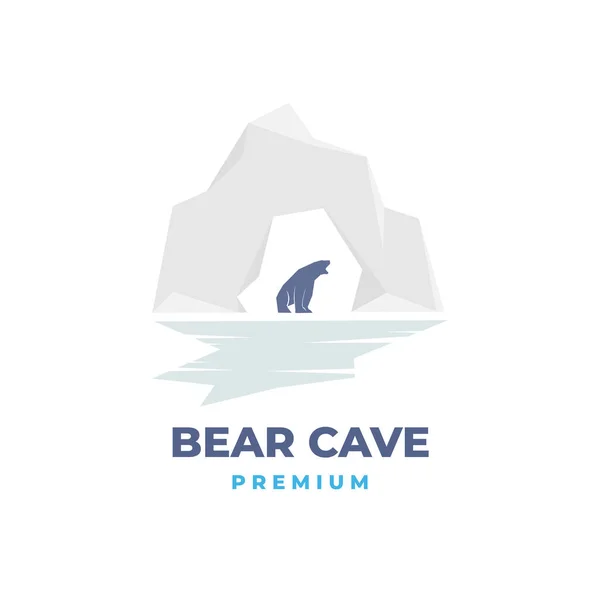 Logo Dell Illustrazione Vettoriale Della Grotta Dell Orso Polare — Vettoriale Stock