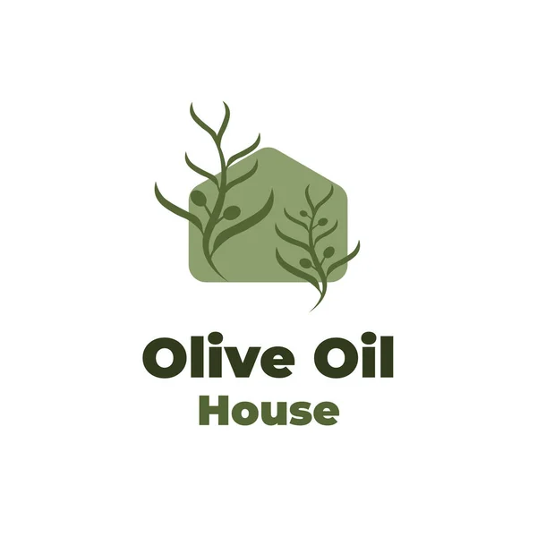Olive oil house simple logo illustration