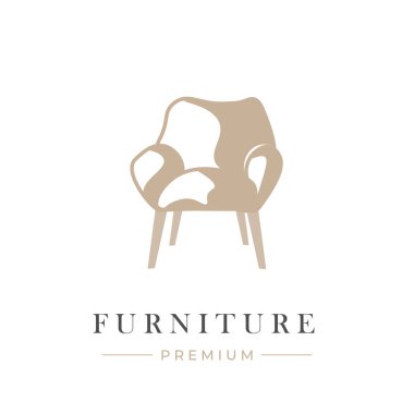 Simple illustration logo elegant furniture chair