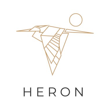 Egret bird geometric illustration logo