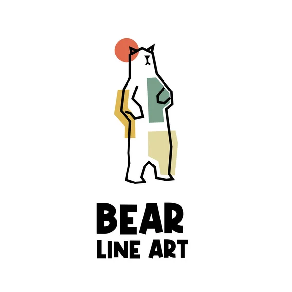 Simple Illustration Logo Line Art Polar Bear — Archivo Imágenes Vectoriales