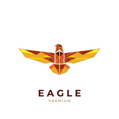 Elegant geometric eagle illustration logo